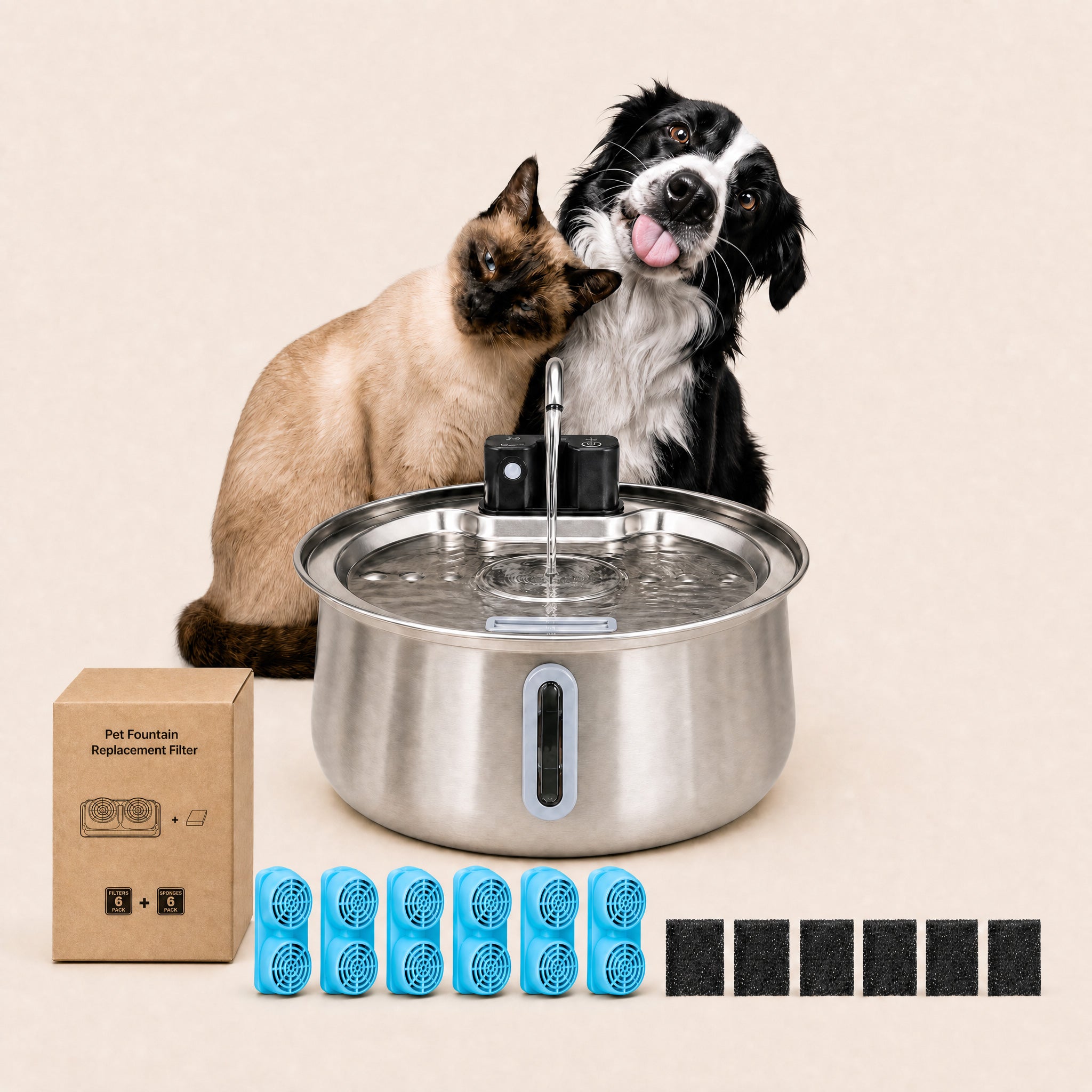 Sipfur 4L Wireless Pet Fountain